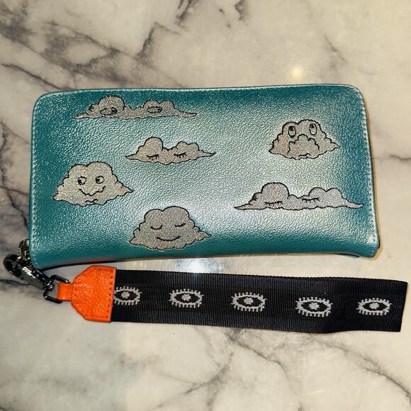 Min & Mon Teal Cloud Print Women's Bag - Picture 3 of 6
